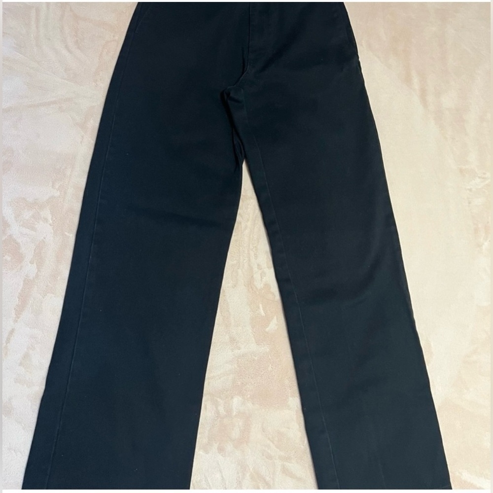 Dickies Womens Black Worker CROP Straight-Leg Pants